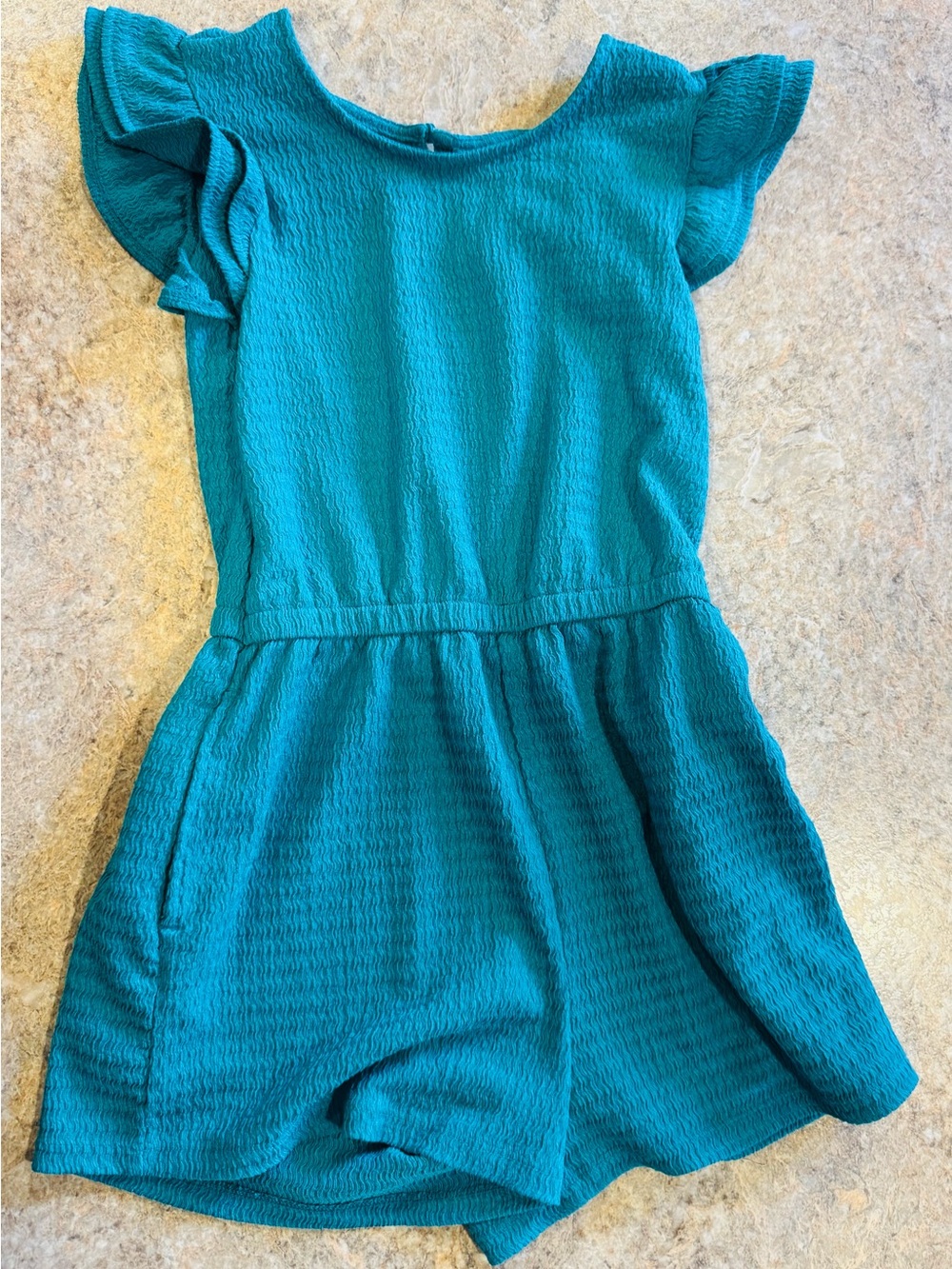 Old Navy Teal Flutter-Sleeve Kids Dress